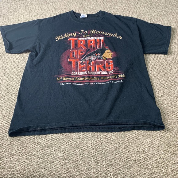 Trail Of Tears Mens T-Shirt Size XL Black Gildan Riding To Remember 2016‎ - Picture 1 of 11